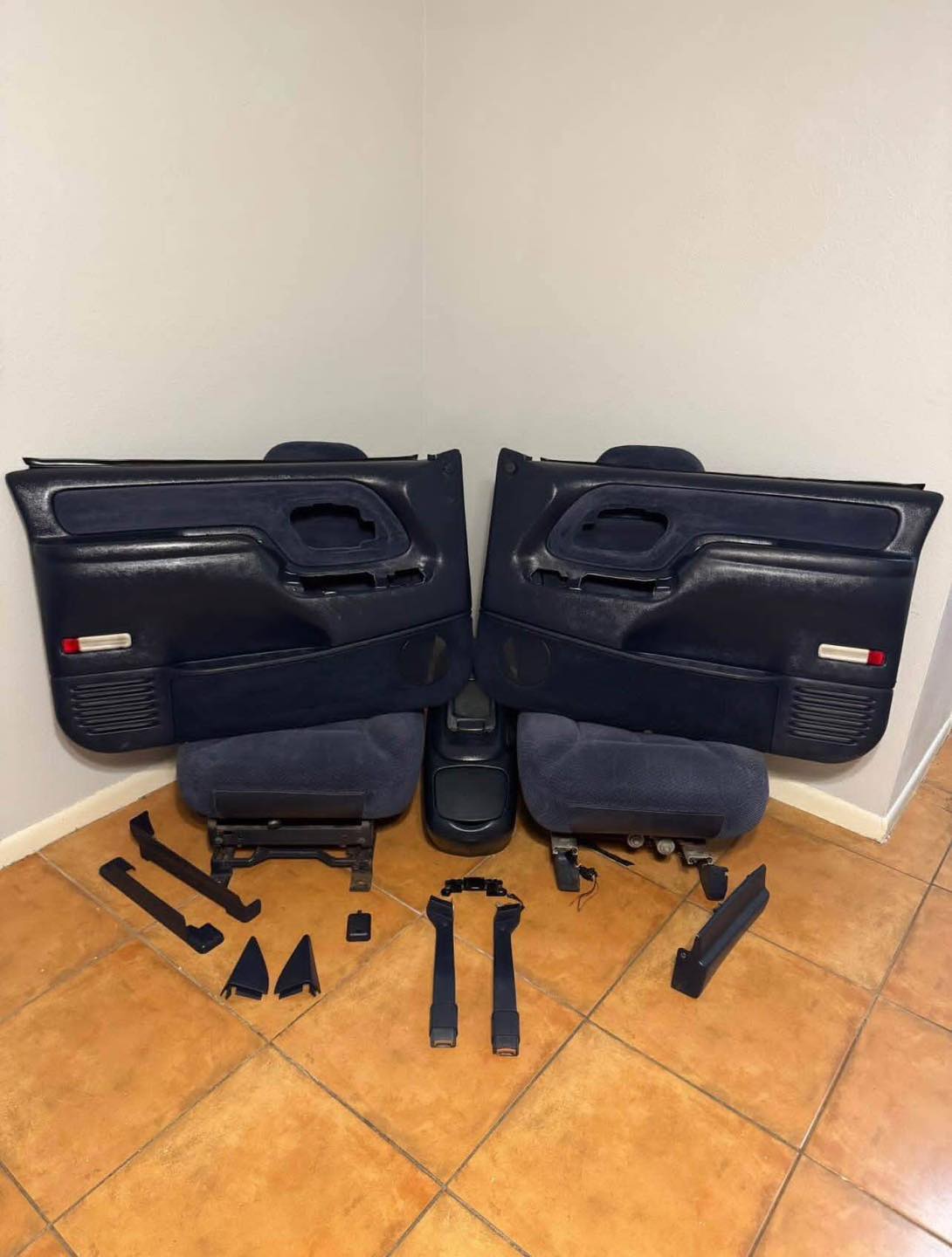 Complete Dark Blue OEM Interior Set (Buckets, Console, Panels) - OBS Truck
