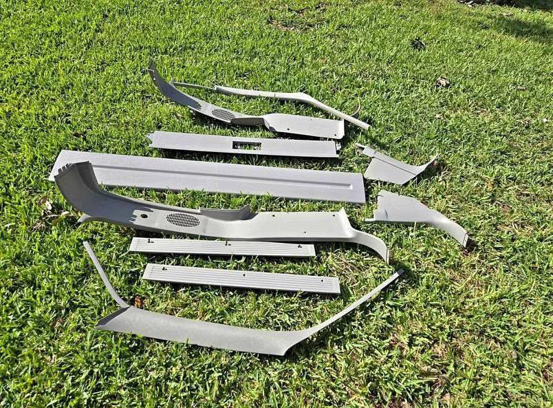 OEM Tan/Beige Interior Trim Components (Glove Box, Kick Panels, A-Pillars) 88-94 OBS