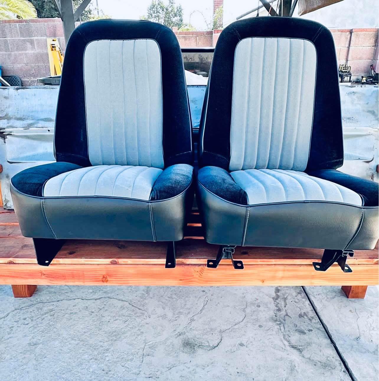 Rare OEM 1969-1972 Chevy/GMC Sport Bucket Seats (Pair) w/ Factory Brackets - C10, K5 Blazer