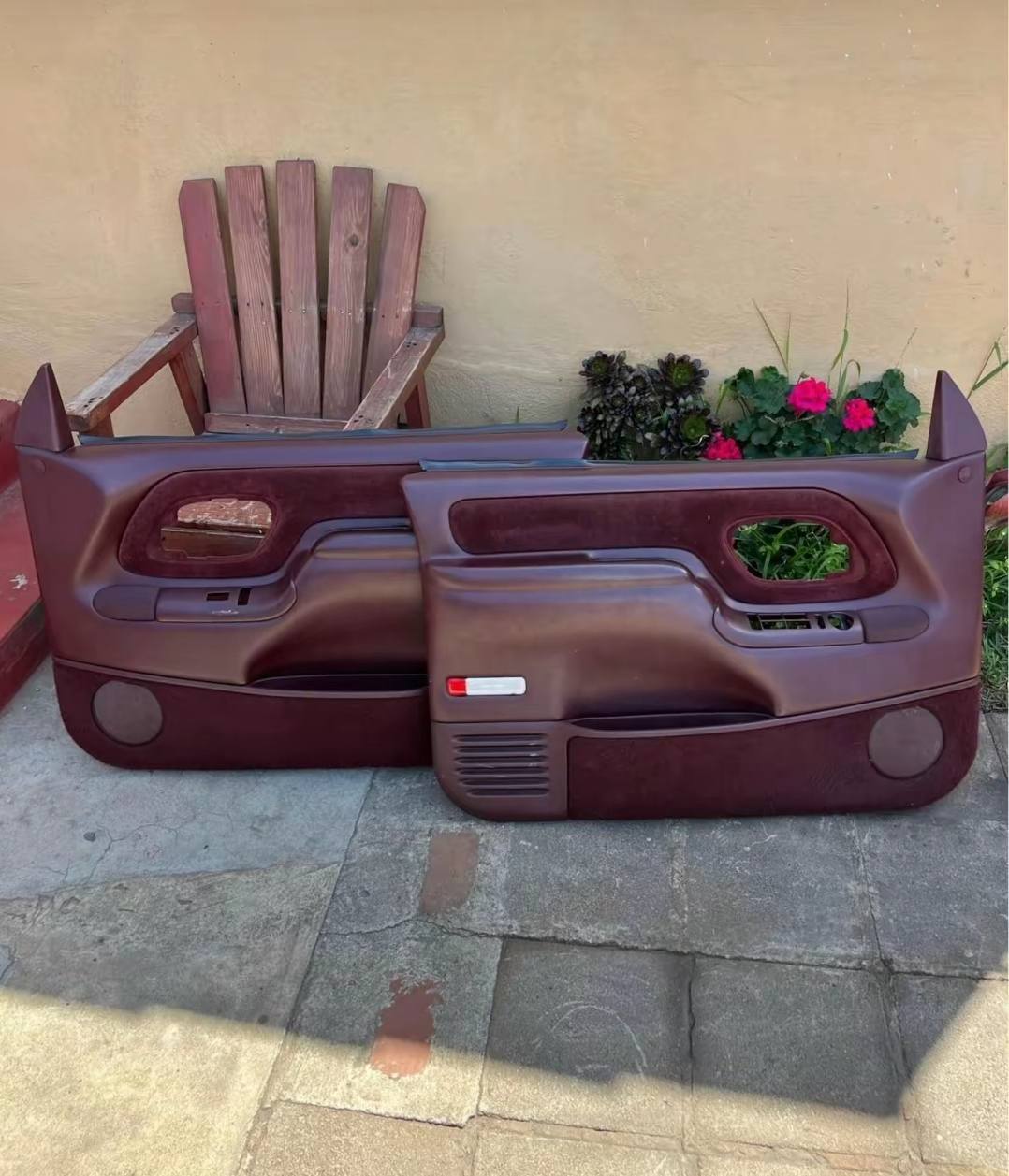 NEW Burgundy/Maroon Door Panels (Pair) - 1995-1998 Chevy/GMC OBS (Power Windows)