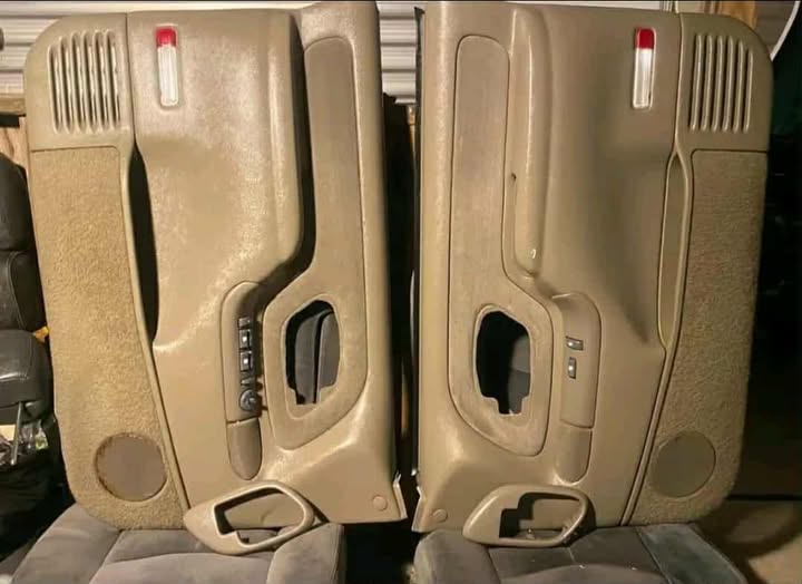 OEM Tan/Neutral Door Panels (Pair) - 1995-1998 Chevy/GMC OBS (Power Window Style)