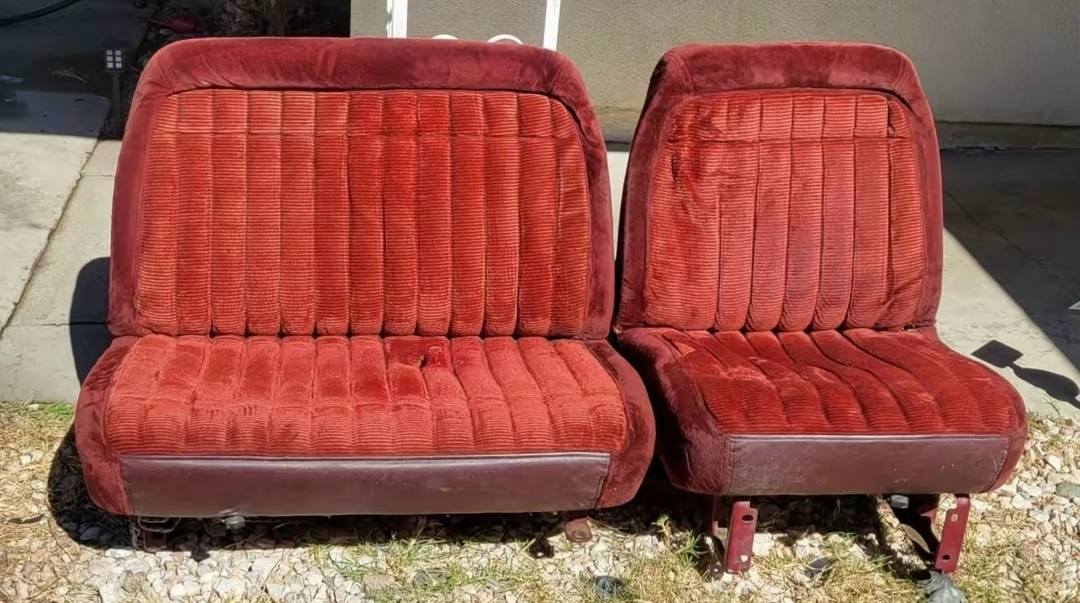 Single OEM Red/Maroon Cloth Bucket Seat